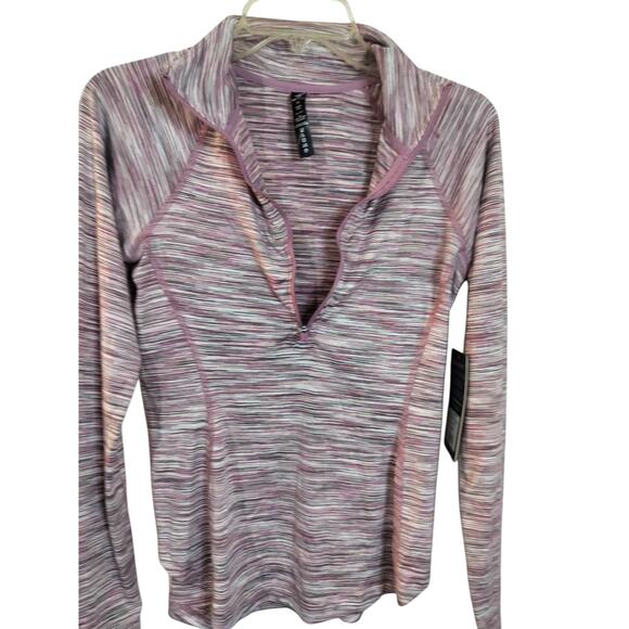 3848) 90 Degrees by Reflex Woman 1/2 Zip Pink Gray Active wear Jacket XS - Picture 2 of 9